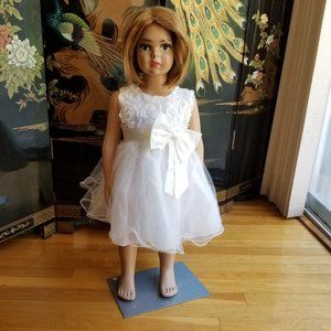 Ai Meng Baby Size 2T Solid White Formal Dress